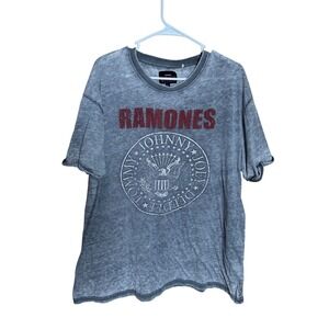 Ramones Grey Burnout Graphic Band T-Shirt XL Short Sleeve Crewneck Punk Rock Tee